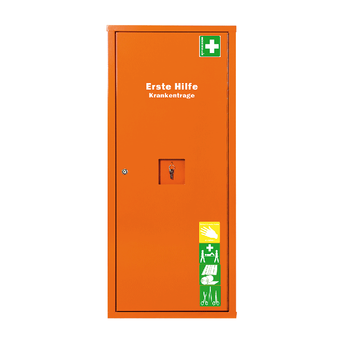 ANBAUSAFE Civière de premiers secours, remplie, orange