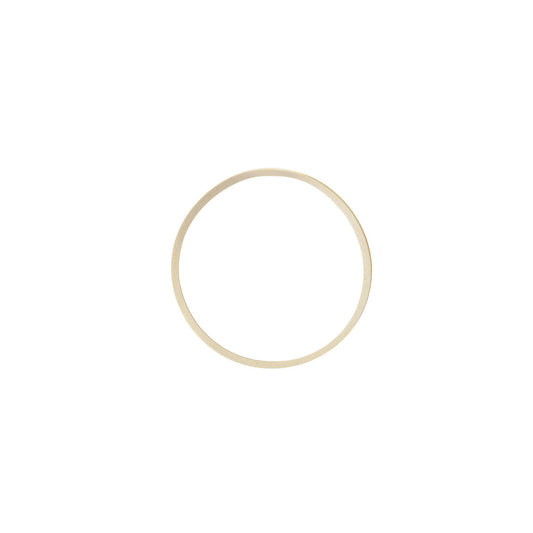 Neben dem Gummiband klein Weiß Gummi (Packung 100 Stück) der Duni GmbH ist ein schlichter, dünner Goldring auf weißem Grund abgebildet, der in der Draufsicht das minimalistische Design des Rings betont.
