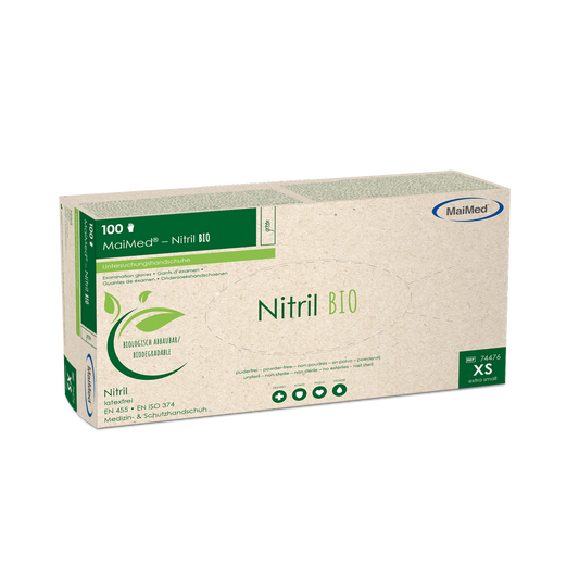 MaiMed-Nitrile BIO, non stérile, non poudré Gant en nitrile sans latex, vert, 100 pièces/boîte