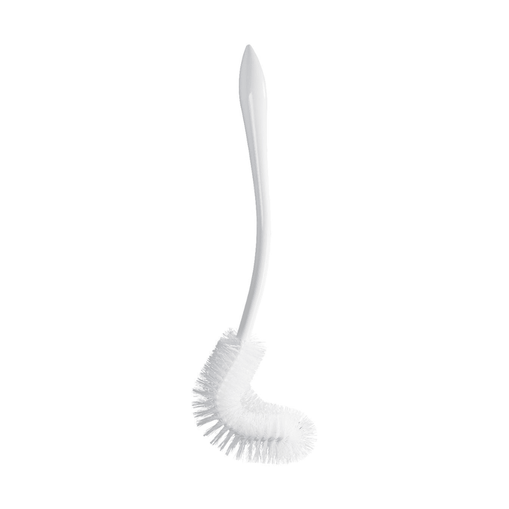 La brosse Haug pour nettoyer le rebord des toilettes, avec un long manche, de Haug Bürsten KG se distingue par son design ergonomique et ses poils denses, qui garantissent un nettoyage hygiénique.