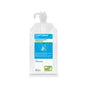 Sachet de recharge transparent de 700 ml de Dr. Schumacher ASEPTOMAN® MED de Dr. Schumacher GmbH avec bouchon blanc et étiquette bleu-blanc indiquant un désinfectant pour les mains à base d'alcool pour usage médical.
