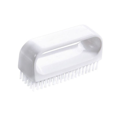 La brosse à ongles Haug avec poignée moyenne 90x30x50 mm de Haug Bürsten KG avec poignée rectangulaire, poils courts et en plastique blanc est illustrée sur un fond blanc simple. Elle est idéale pour l'hygiène professionnelle.