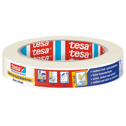 tesa Professional 4306 Profi PLUS Malerkrepp, hellbeige 50 m x 19 mm
