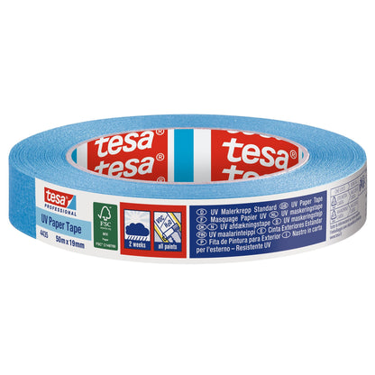 tesa Professional 4435 UV Malerkrepp 2 Wochen, 50 m x 19 mm, blau