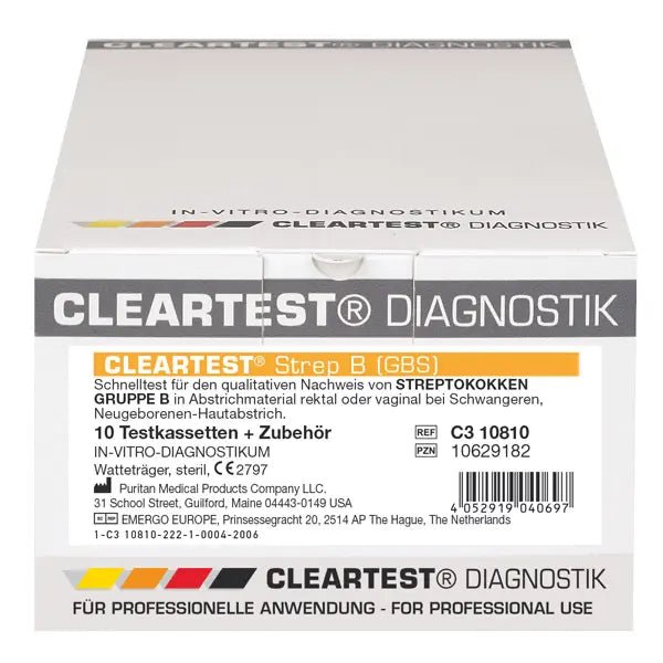Test Cleartest Strep-B (GBS) Streptococcus B, pack : 10 tests | Pack (10 tests)