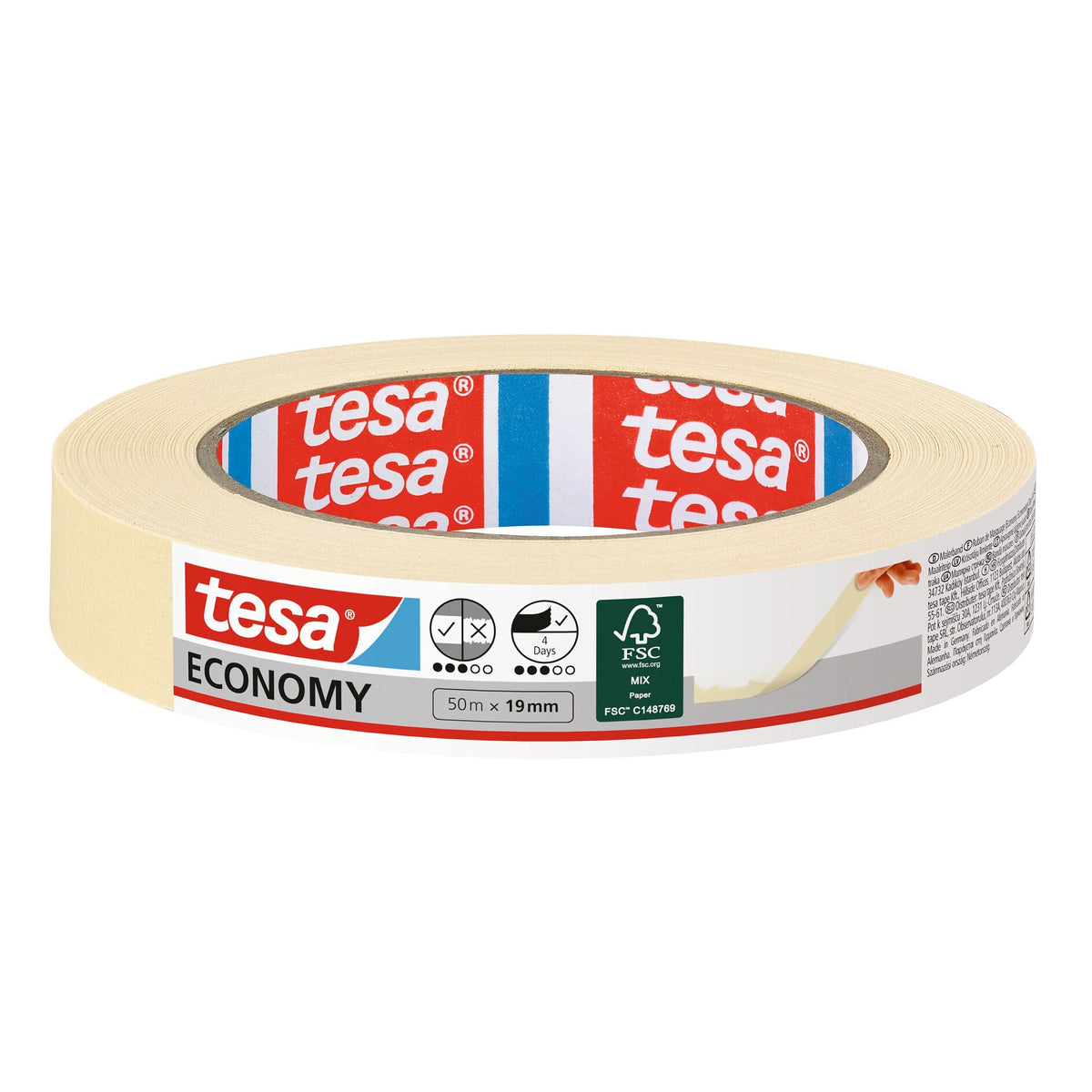 tesa 5286 Malerband Economy, 50 m x 19 mm, chamois