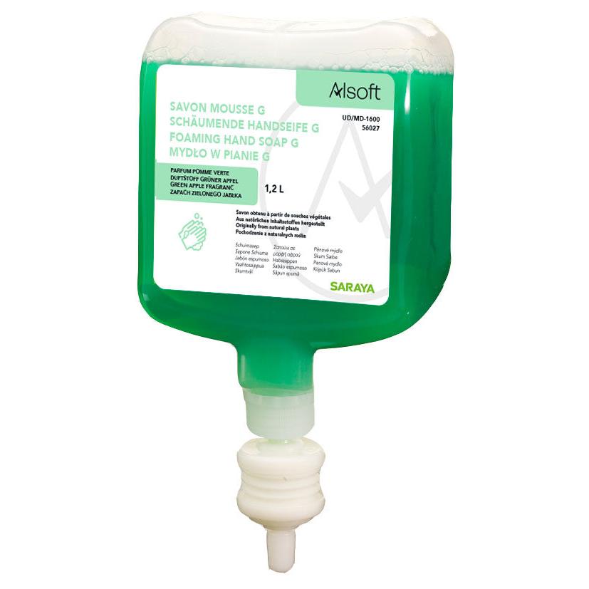 Saraya Alsoft savon mousse G pomme verte