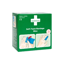 Bandage en mousse souple Cederroth bleu, 4,5 m x 6 cm, recharge 51011010