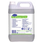 Un bidon de 5 litres de TASKI Tapi Shampoo de Diversey Deutschland GmbH & Co. OHG : shampoing neutre pour tapis avec certification Woolmark et technologie O.N.T. pour une fraîcheur durable, avec étiquette blanche, poignée et bouchon à vis.