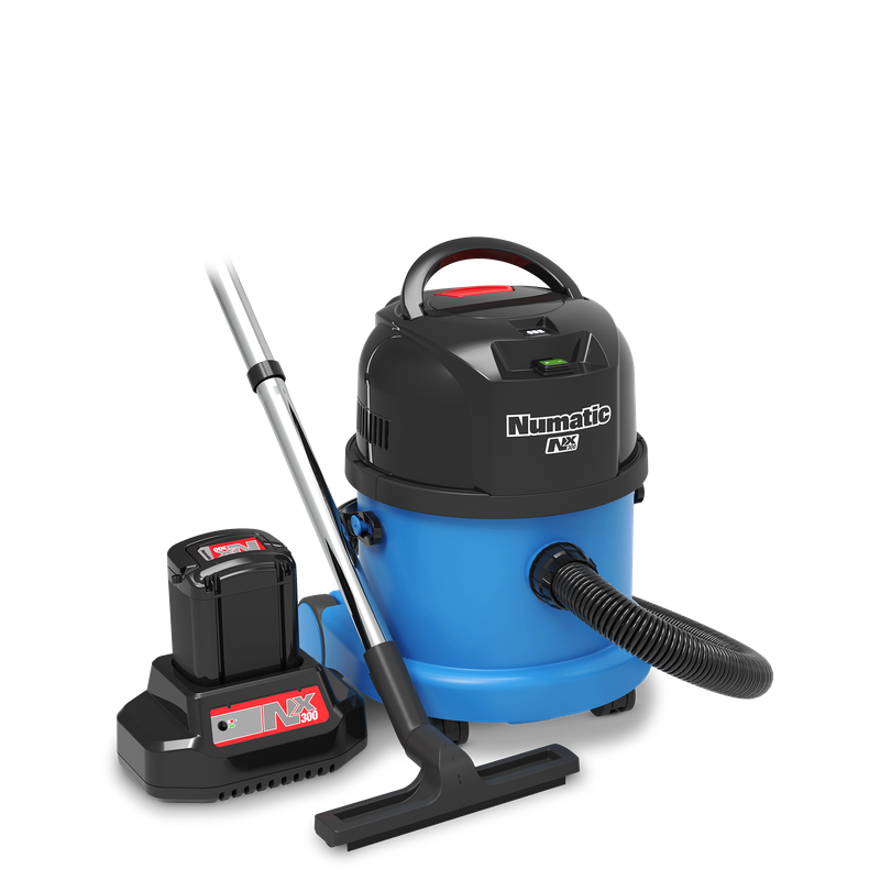 Aspirateur eau et poussière sur batterie Numatic WBV370NX/1, bleu, jeu d'accessoires A11/85 | Paquet (1 pièce)