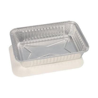 Les barquettes Starpak 5, en aluminium avec couvercles amovibles revêtus de PE, de forme carrée, proposées par Starpak, se composent de barquettes rectangulaires en aluminium aux parois striées et de couvercles blancs sobres revêtus de PE – idéales pour une utilisation dans le secteur de la restauration.