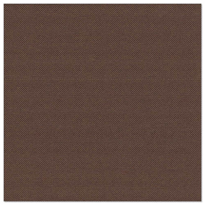 Le gros plan des PAPSTAR 20 serviettes "ROYAL Collection" (40x40 cm, 1/4-pli) de PAPSTAR GmbH montre une serviette unie marron moyen avec une structure de tissage régulière - parfaite pour des décorations de table élégantes sans motifs visibles.