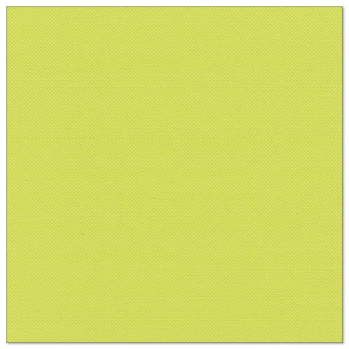 Une serviette carrée de 40x40 cm PAPSTAR "ROYAL Collection" en vert-jaune clair uni avec une texture subtile, parfaite pour la décoration de table. L'image montre le produit avec un fin bord blanc. Marque : PAPSTAR GmbH.