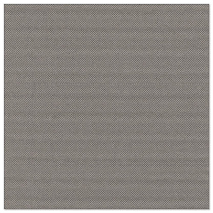 Un échantillon de tissu carré gris moyen avec une fine texture de tissage, semblable aux PAPSTAR 50 serviettes "ROYAL Collection" 1/4 pliée 40 x 40 cm gris de PAPSTAR GmbH. La surface est uniformément colorée avec des bords droits et propres.