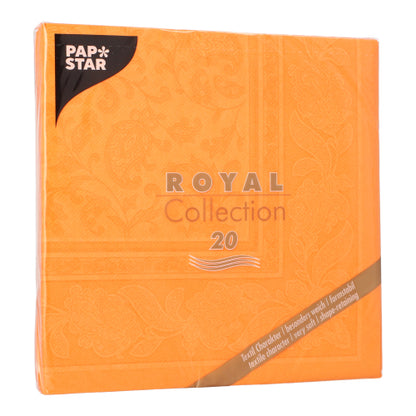Un paquet de 20 serviettes "ROYAL Collection" (40x40 cm, pli 1/4) de PAPSTAR de PAPSTAR GmbH - serviettes en tissu premium certifiées FSC, douces, absorbantes et semblables à du textile avec un motif floral discret pour toutes les occasions.