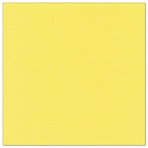 Une serviette jaune unie et carrée - PAPSTAR 50 serviettes "ROYAL Collection" 1/4 pli 40 x 40 cm de PAPSTAR GmbH - est illustrée sur fond blanc, uniformément colorée et dépourvue de tout motif ou marque.