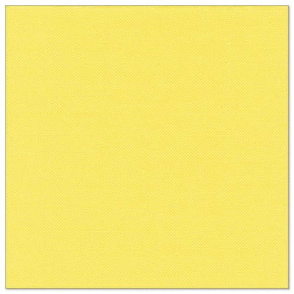 Une serviette jaune unie et carrée - PAPSTAR 50 serviettes "ROYAL Collection" 1/4 pli 40 x 40 cm de PAPSTAR GmbH - est illustrée sur fond blanc, uniformément colorée et dépourvue de tout motif ou marque.
