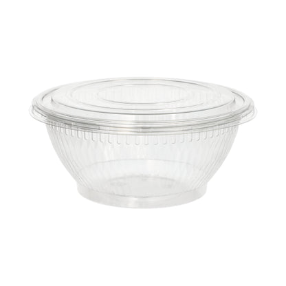Les couvercles Starpak 50 pour bols à salade sont des couvercles transparents et ronds en R-PET (Ø 18 cm, hauteur 1,5 cm) pour un stockage sécurisé. Ils sont livrés en paquet de 50 pièces et sont illustrés sur un fond blanc simple.