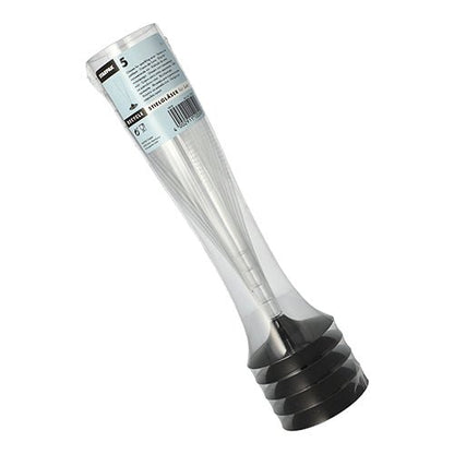 Un film rétractable transparent de Starpak contient 5 verres à champagne (PS, 0,1 L, Ø 5 cm, 17,5 cm) avec pied. Le set transparent est étiqueté en haut et est idéal pour offrir ou pour des occasions festives.