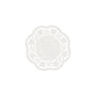 Le PAPSTAR napperon rond pour assiettes et tasses (Ø 10 cm, blanc, 1000 pièces) de la PAPSTAR GmbH avec bord ondulé et découpe en dentelle est idéal pour une décoration de table élégante, ici sur fond blanc.