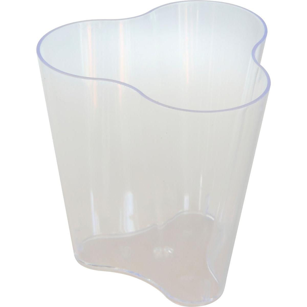 Un conteneur en plastique ondulé clair de Duni GmbH, idéal pour ranger le Organic Puzzle, grand 64x64x68 cm - Design transparent | Paquet (68 pièces). Le conteneur vide est représenté sur un fond blanc simple.