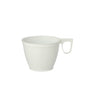 Un paquet de 10 tasses à café Starpak blanches (0,18 l, Ø 7,8 cm, 6 cm de haut) en PS résistant est posé sur un fond blanc. Chaque tasse a une poignée et une forme conique simple - idéale pour la dégustation quotidienne de café.
