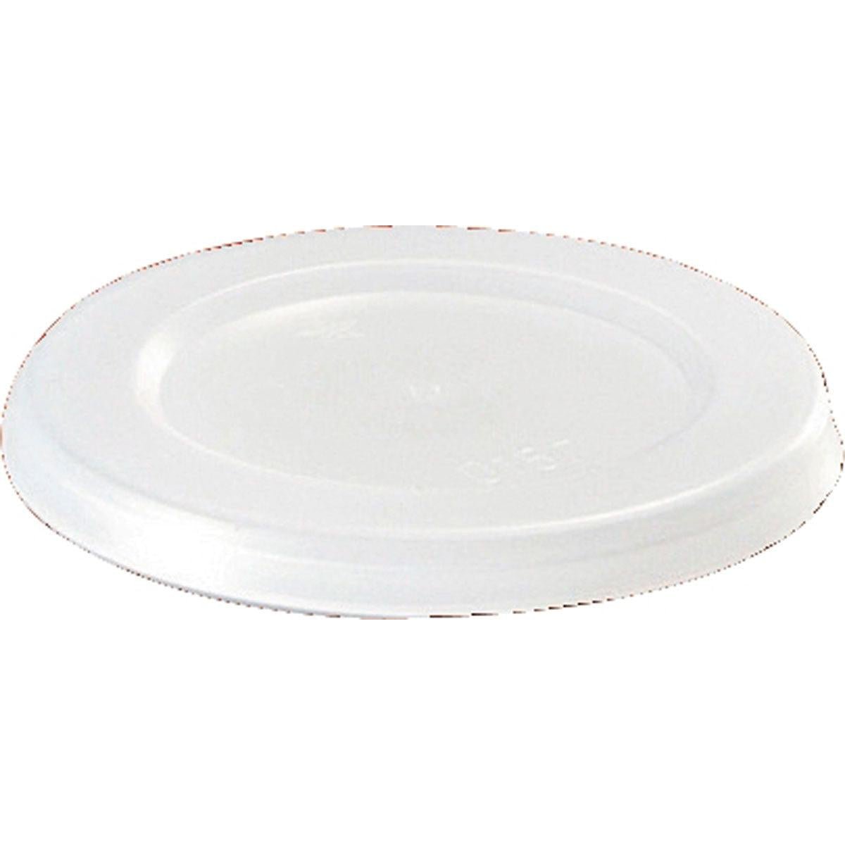 Un couvercle transparent et rond en polystyrène de Duni GmbH, parfaitement ajusté et stable, idéal pour 111267 (50x50x5 mm). Paquet de 2400 pièces.