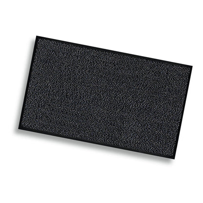 Le tapis de sol sur mesure Nölle Profi Brush 25 m de Nölle Profi Brush Bürsten- & Pinseltechnik e.K. est un tapis d'entrée rectangulaire noir avec une surface structurée et un bord noir - parfait pour retenir la saleté dans toute entrée.
