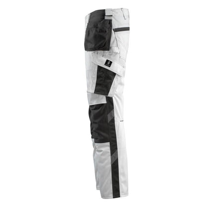 MASCOT® Bremen pantalon d'artisan, blanc/anthracite foncé