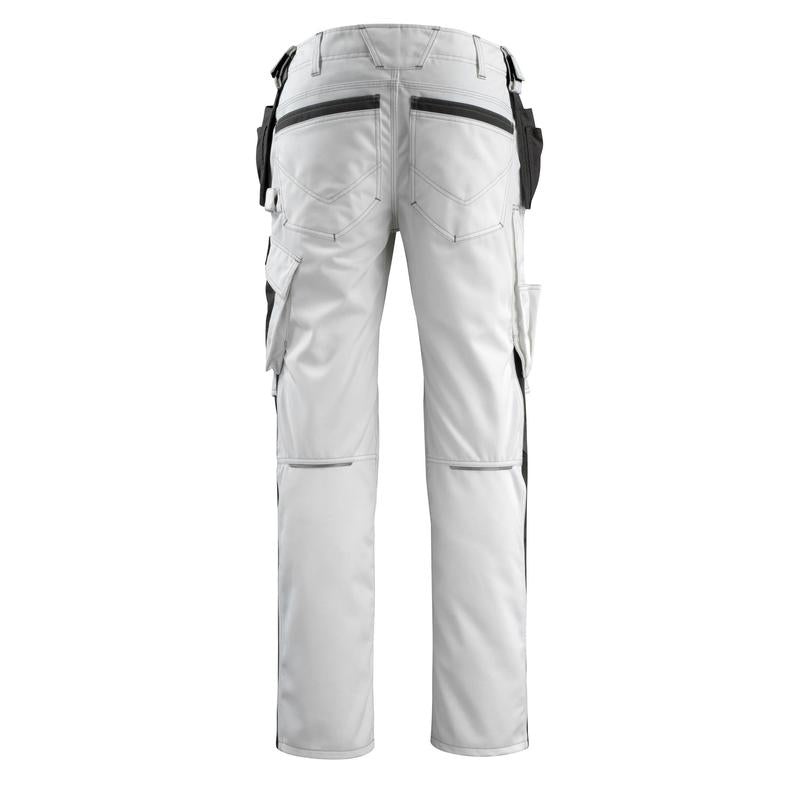MASCOT® Bremen pantalon d'artisan, blanc/anthracite foncé