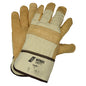Gants NITRAS en cuir de vachette pleine fleur, coloris naturel/marron, coton EN 388 | Paquet (12 paires)