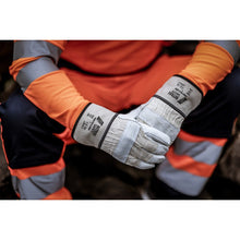NITRAS ZEUS, gants en cuir de vachette pleine fleur, coloris naturel/gris