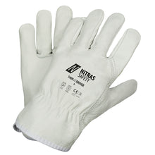 NITRAS DRIVER, gants en cuir de vachette pleine fleur, gris