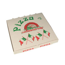 Les boîtes à pizza carrées 33x33 cm de PAPSTAR GmbH en cellulose affichent le drapeau italien et un design classique ; en paquet rétractable de 50 pièces - parfait pour une dégustation de pizza authentique.
