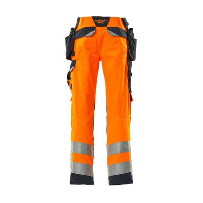 MASCOT® Wigan pantalon d'artisan, haute visibilité orange/noir-bleu