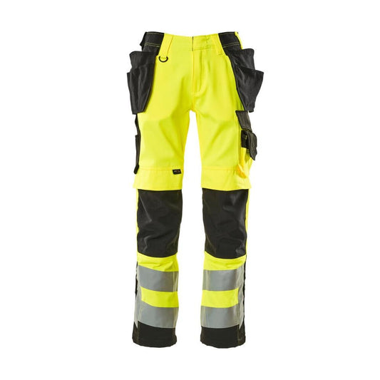 MASCOT® Wigan pantalon d'artisan, jaune/noir haute visibilité