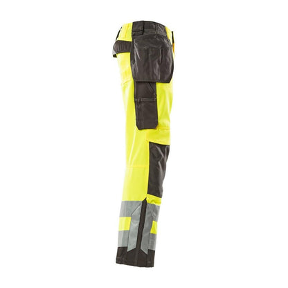 MASCOT® Wigan pantalon d'artisan, jaune haute visibilité/anthracite foncé