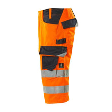 MASCOT® Luton pantalon trois-quarts, haute visibilité orange/noir-bleu