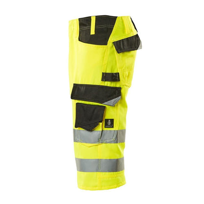 MASCOT® Luton pantalon trois-quarts, jaune/noir haute visibilité
