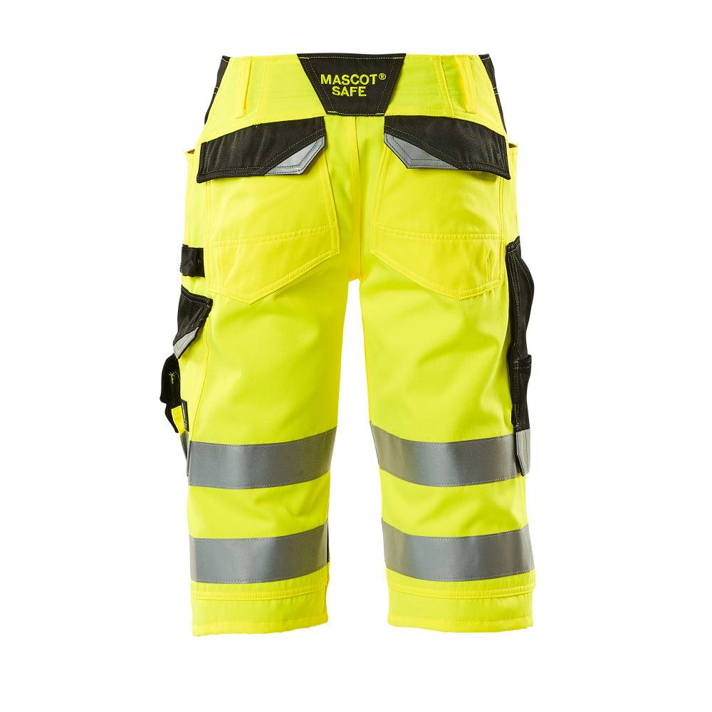 MASCOT® Luton pantalon trois-quarts, jaune/noir haute visibilité