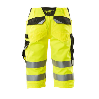 MASCOT® Luton pantalon trois-quarts, jaune/noir haute visibilité