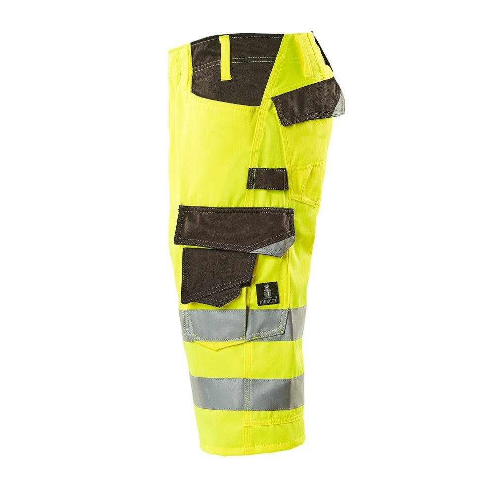 MASCOT® Luton pantalon trois-quarts, jaune haute visibilité/anthracite foncé