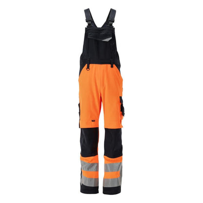 MASCOT® Newcastle salopette, haute visibilité orange/noir-bleu