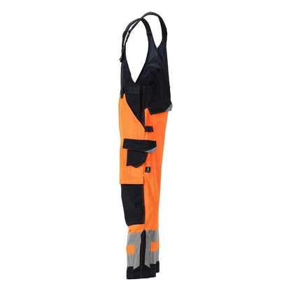 MASCOT® Newcastle salopette, haute visibilité orange/noir-bleu