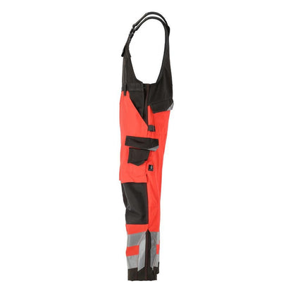 MASCOT® Newcastle salopette, rouge haute visibilité/anthracite foncé