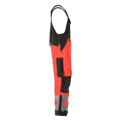MASCOT® Newcastle salopette, rouge haute visibilité/anthracite foncé