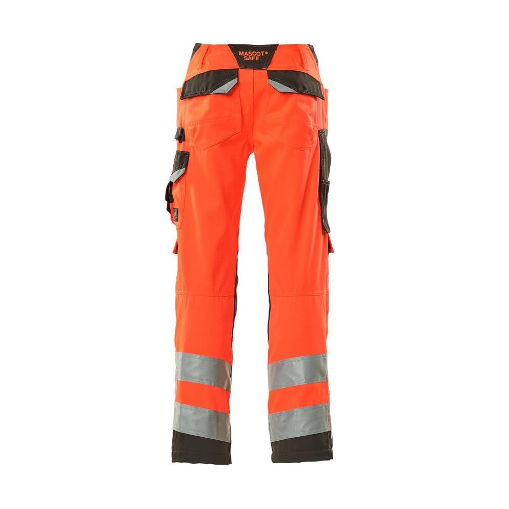 MASCOT® Kendal pantalon, rouge haute visibilité/anthracite foncé