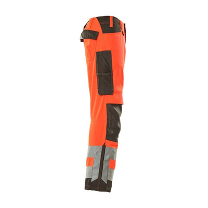 MASCOT® Kendal pantalon, rouge haute visibilité/anthracite foncé