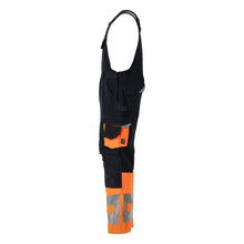MASCOT® Sunderland salopette, noir bleu/orange haute visibilité