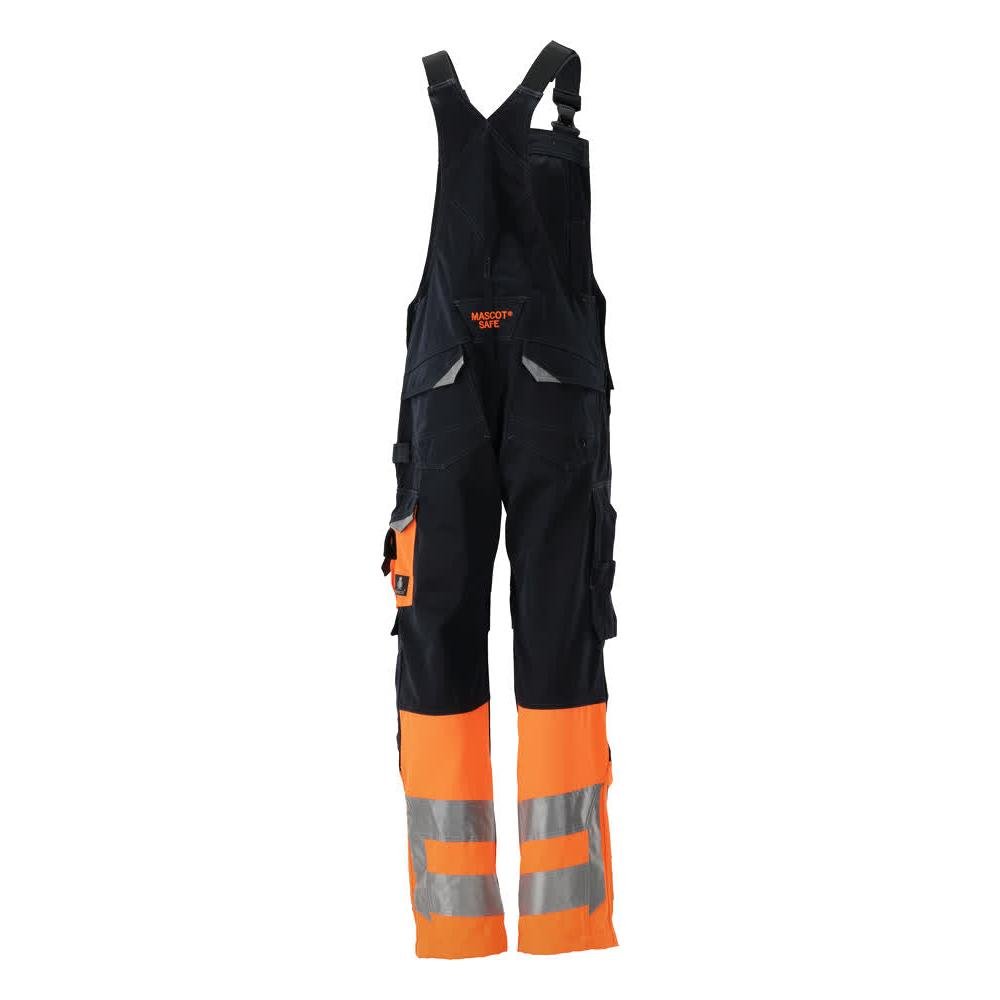 MASCOT® Sunderland salopette, noir bleu/orange haute visibilité